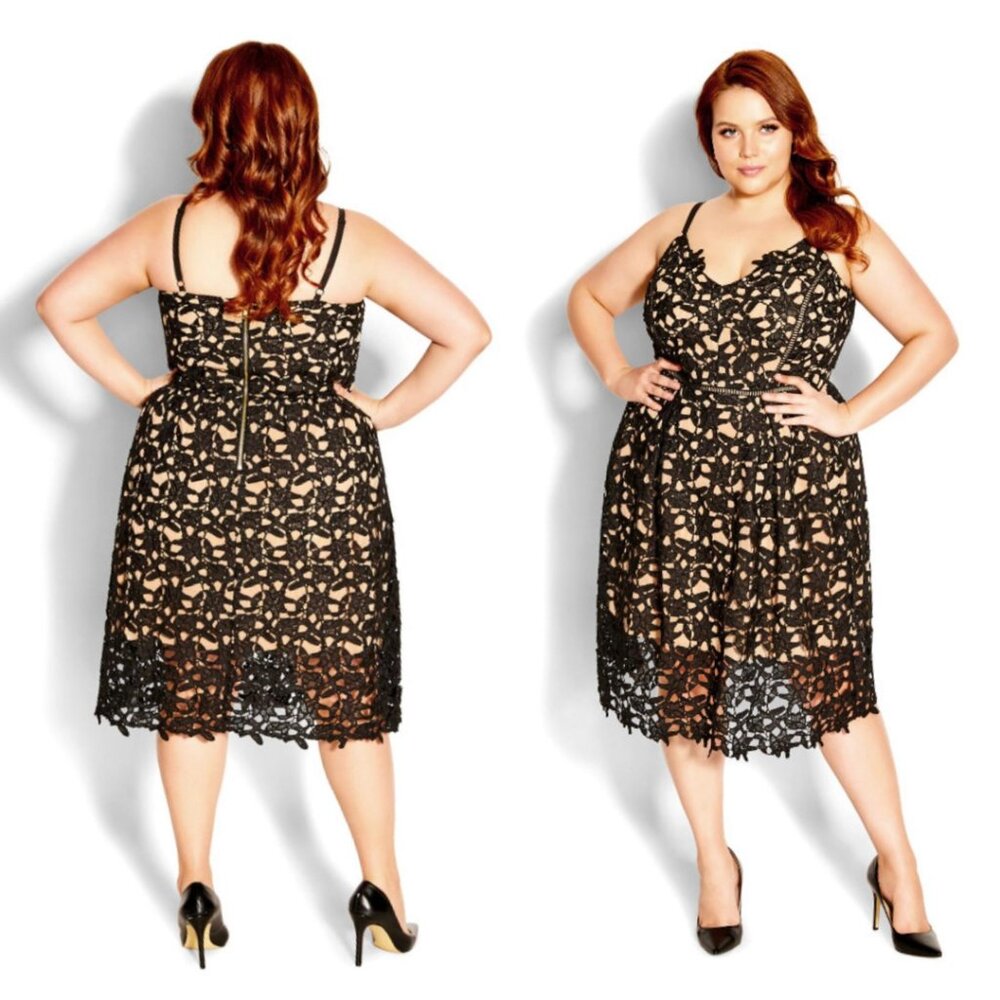 NEW City Chic Lace Midi Dress Size 18